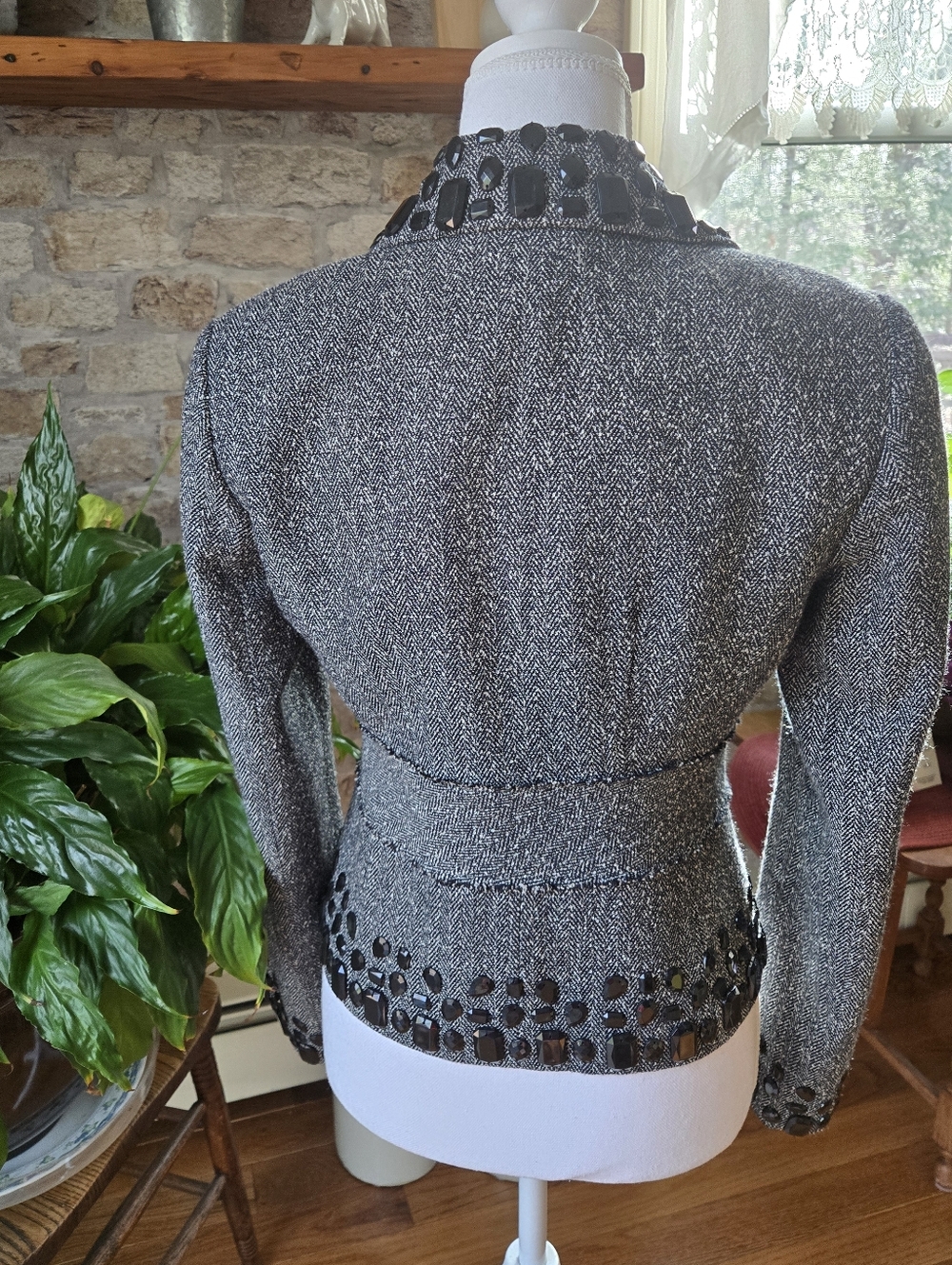White House Black Market Black and White Tweed Blazer - Picture 5 of 5